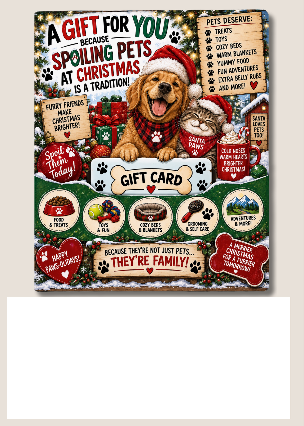 Gift Book Insert Christmas Spoil Your Pet