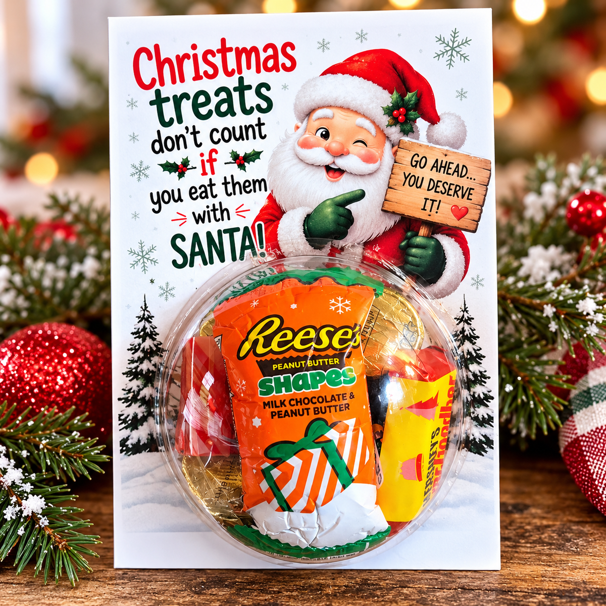 Christmas Card with Trreat Globe Santa