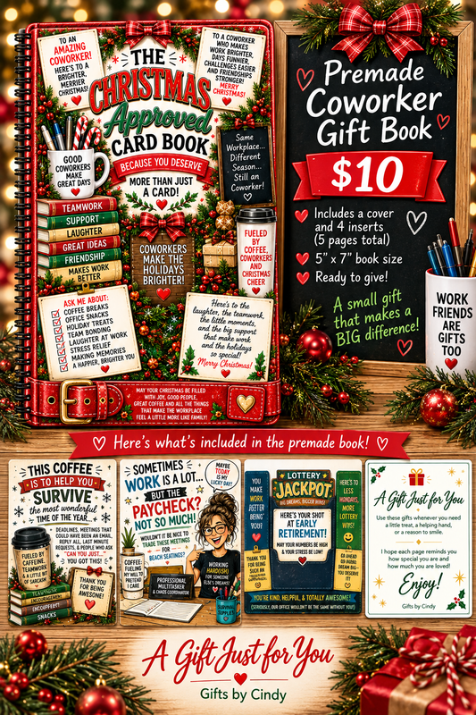 PREMADE CHRISTMAS COWORKER GIFT BOOK