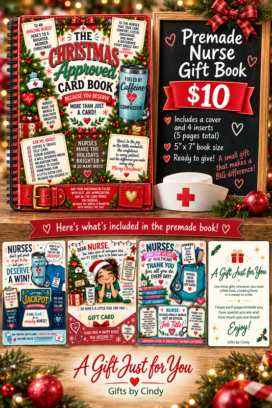 PREMADE CHRISTMAS NURSE GIFT BOOK