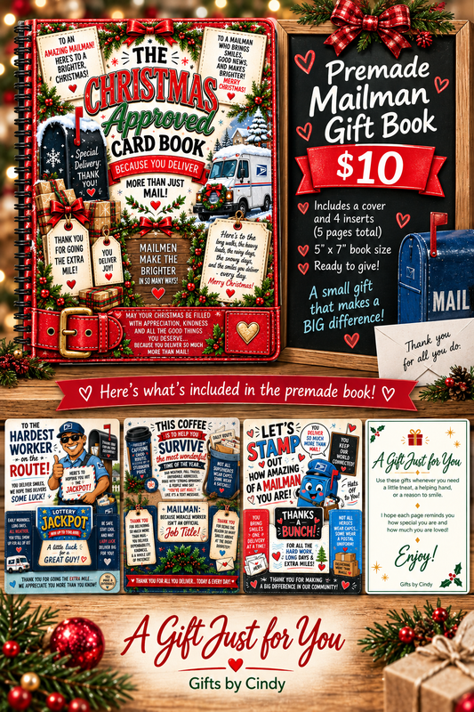 PREMADE CHRISTMAS MAILMAN GIFT BOOK