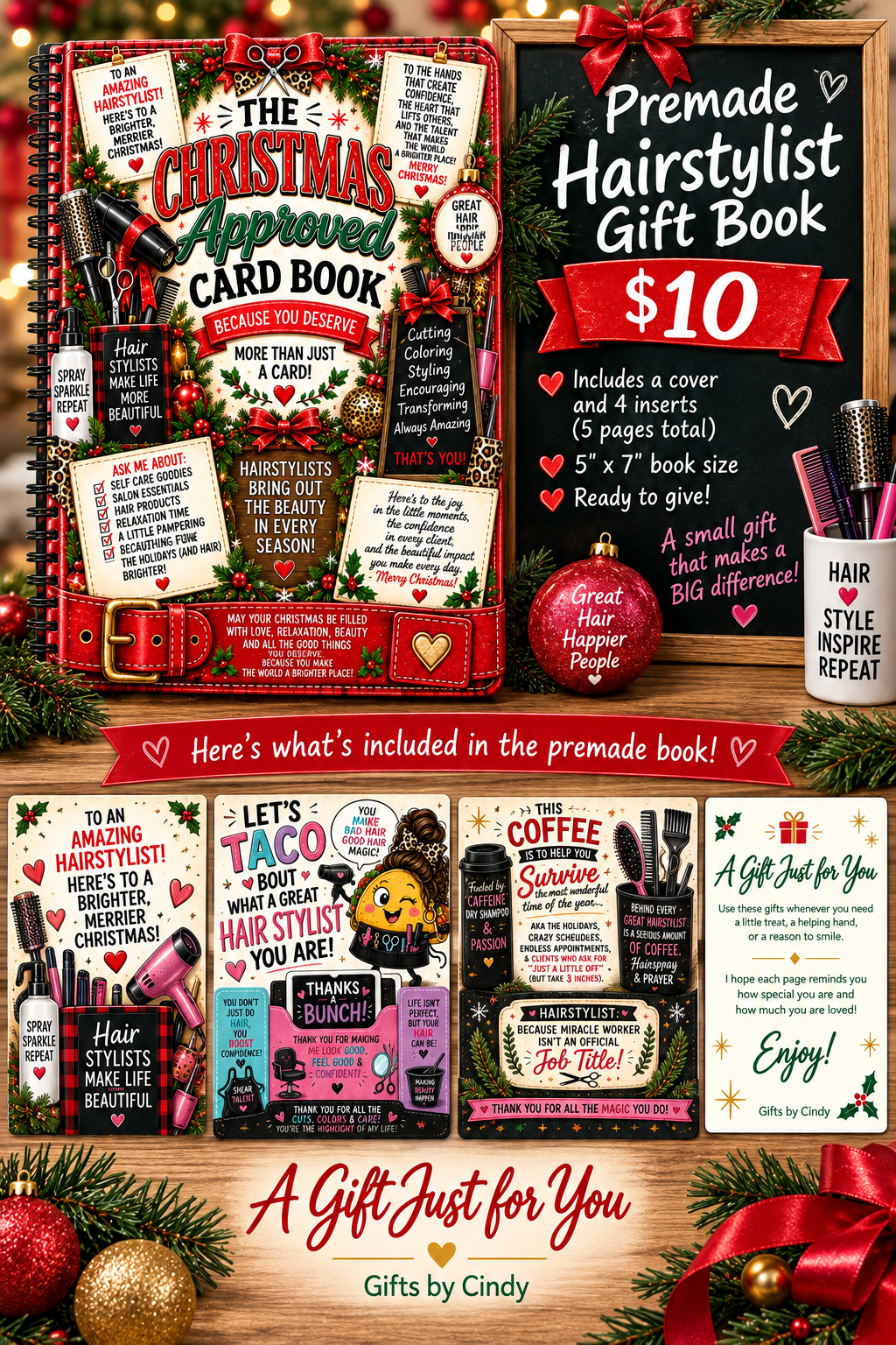 PREMADE CHRISTMAS HAIRSTYLIST GIFT BOOK