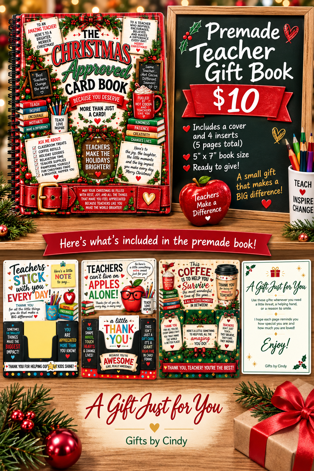 PREMADE CHRISTMAS TEACHER GIFT BOOK