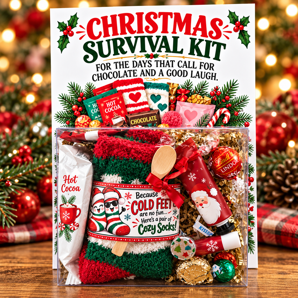 Large Christmas Card Christmas Survival Kit