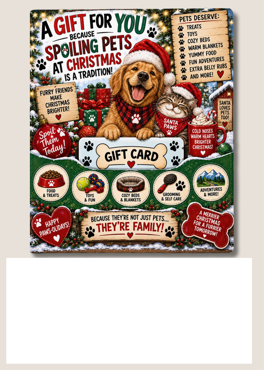 Gift Book Insert Christmas Spoil Your Pet