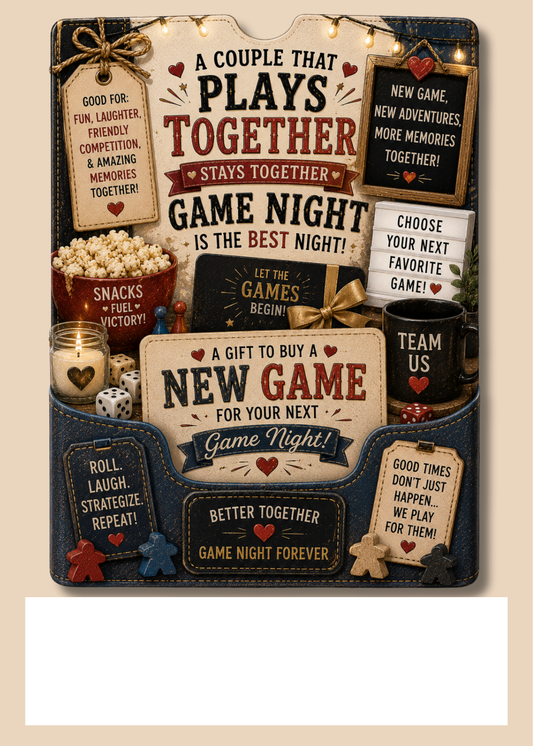 Gift Book Insert Couples Game Night