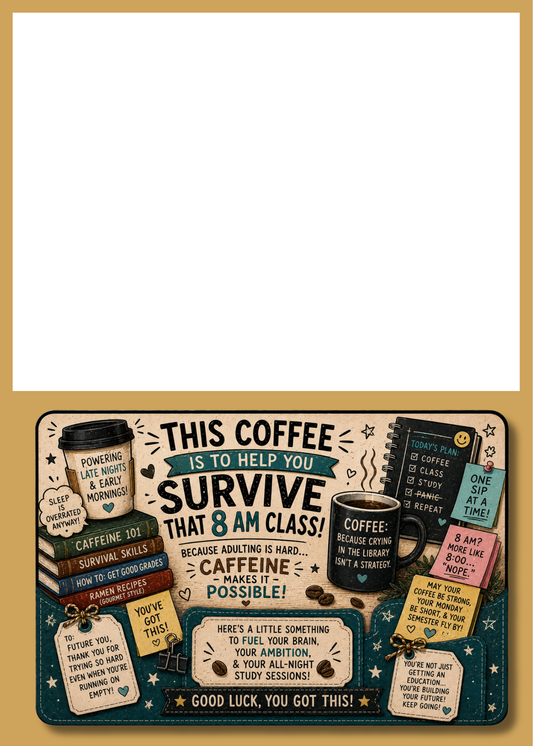Gift Book Insert Teacher Coffee 8AM Class