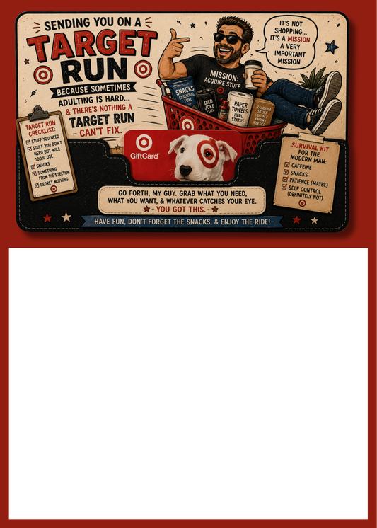 Gift Card Insert Target Run Boy
