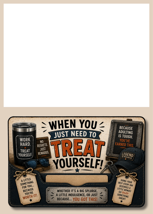 Gift Card Insert Treat Yourself Boy