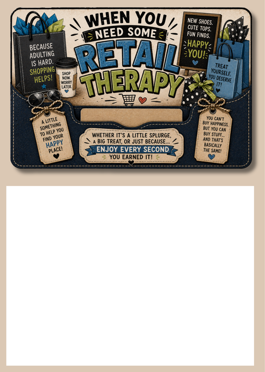 Gift Card Insert Retail Therapy Boy