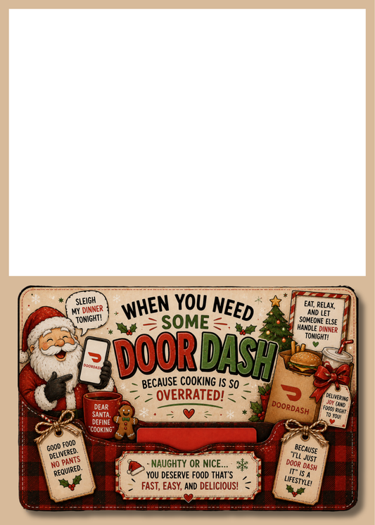 Gift Book Insert Christmas Door Dash