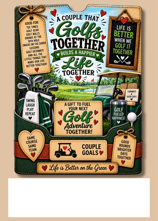 Gift Book Insert Couples Golfing