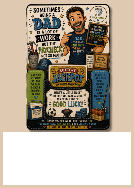 Gift Book Inserts Lottery Dad