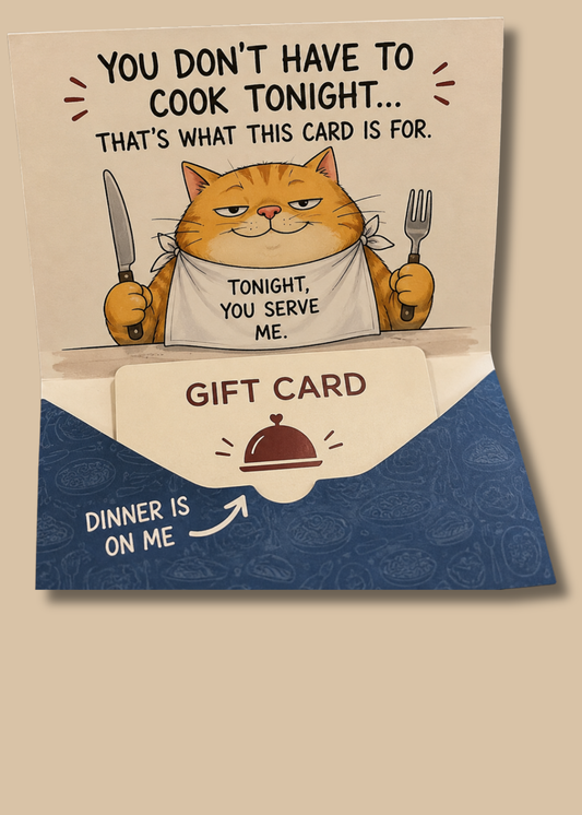 Gift Card Insert You Don't Have To Cook Tonight