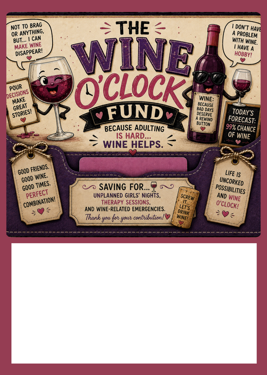 Gift Book Inserts Wine O'Clock