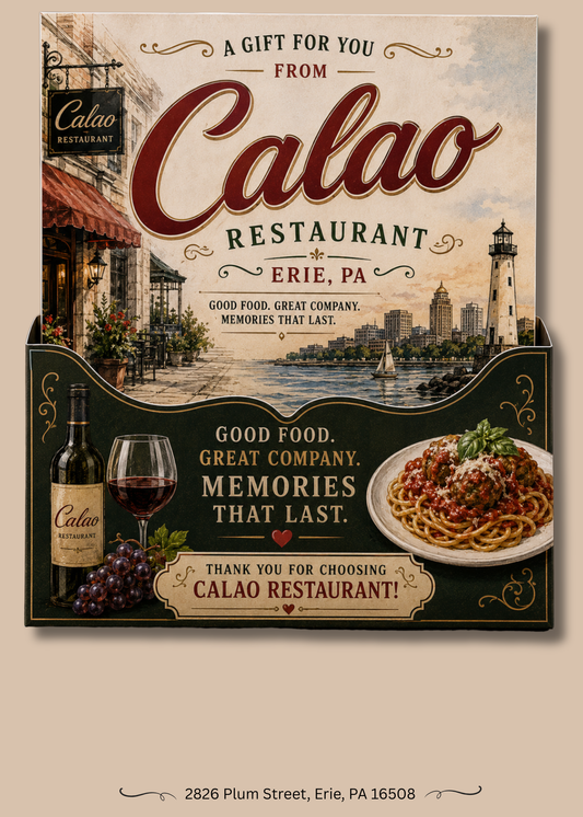 Gift Book Insert Erie Calao's