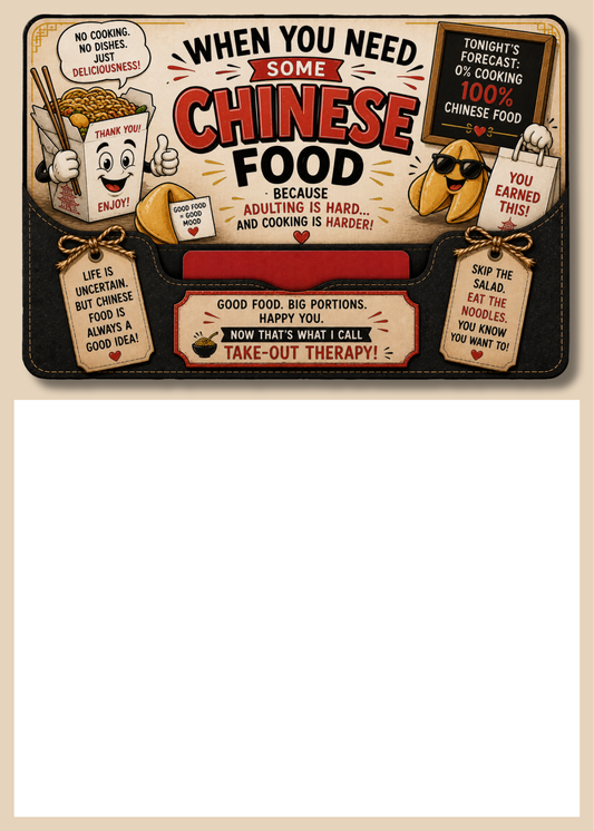 Gift Card Insert Chineses Food