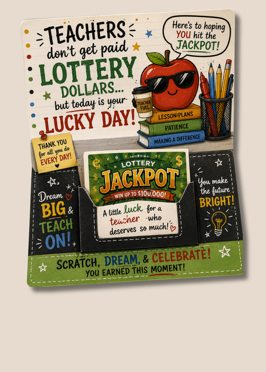 Gift Book Insert Teacher Lottery