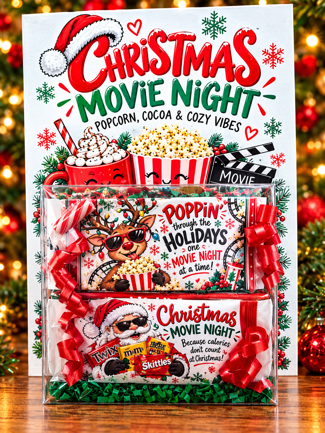 Large Christmas Card Movie Night