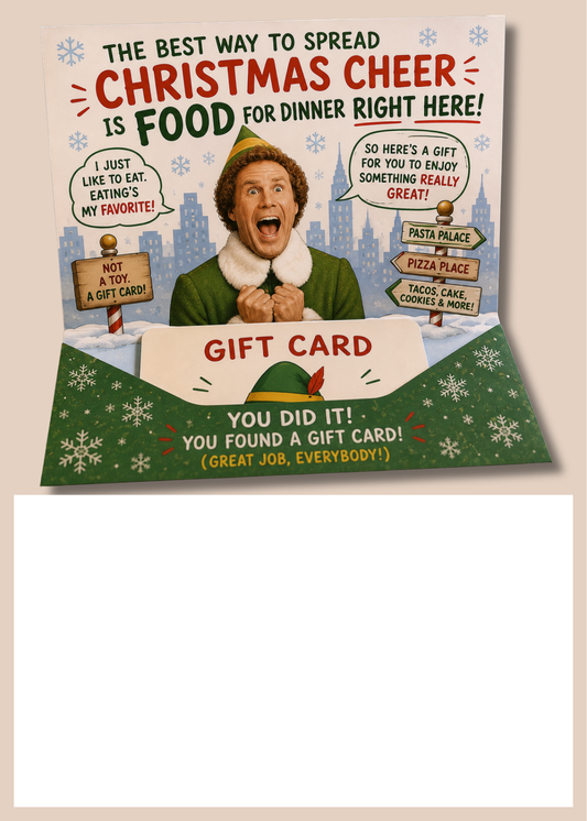 Gift Book Insert Christmas Elf Food