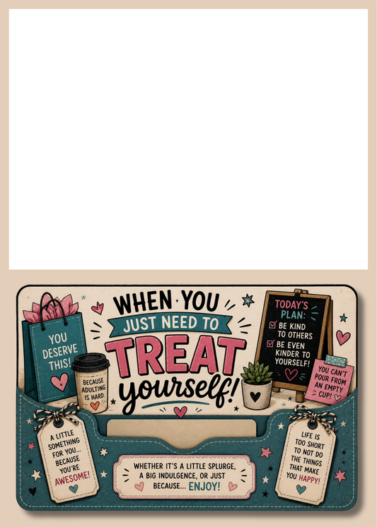 Gift Card Insert Treat Yourself Girl