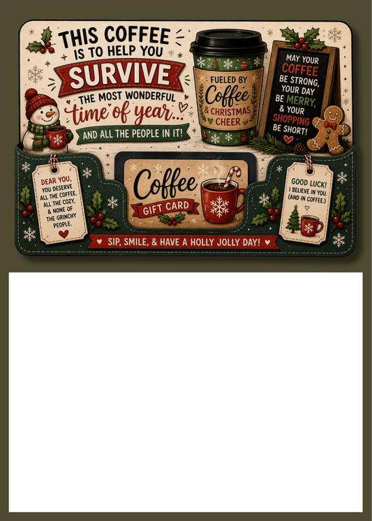 Gift Book Insert Christmas Coffee