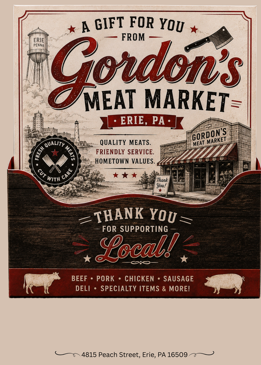 Gift Book Insert Erie Gordon's Meat Market