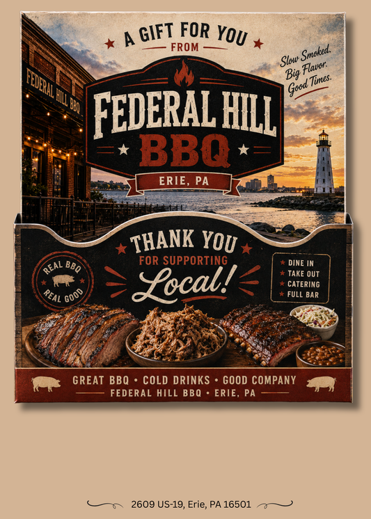 Gift Book Insert Erie Federal Hill BBQ