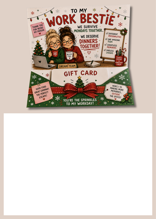 Gift Book Insert Christmas Coworker Bestie