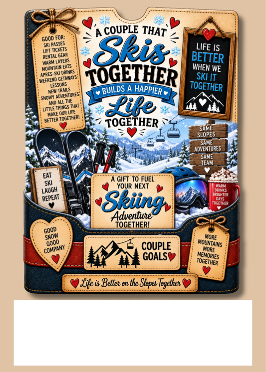 Gift Book Insert Couples Skiing